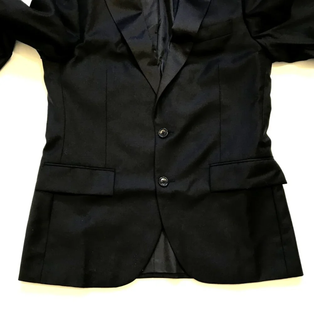 NWT JCREW Thompson Tuxedo Peal Lapel Jacket Mens 38 S Black Wool Slim Fit AZ235